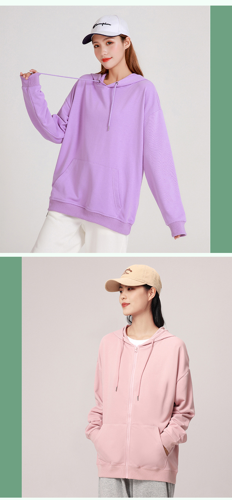 工厂批发棉卫衣定制工作服装加绒套头圆领连帽衫外套定做印字logo详情12