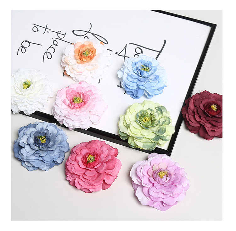 龙鲤牡丹仿真花头婚礼摄影绢花室内家居软装假花DIY簪花厂家批发详情10