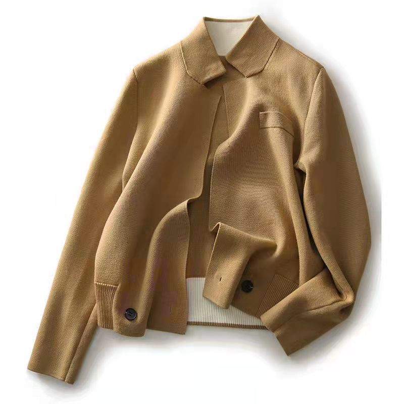 高端精品法式慵懒风秋质显瘦款美丽奴羊毛针织外套+阔腿裤裙套装详情15