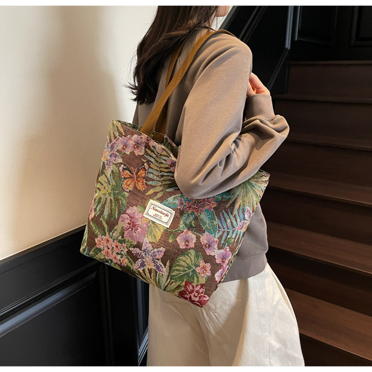 大容量国潮风帆布包包女2025新款通勤托特包女ins大学生上课单肩包详情17