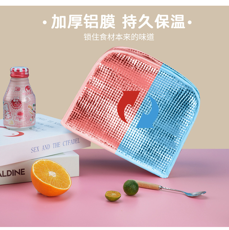 厂家批发纯色保温午餐包学生上班族便携手提款牛津布保温午餐包详情4