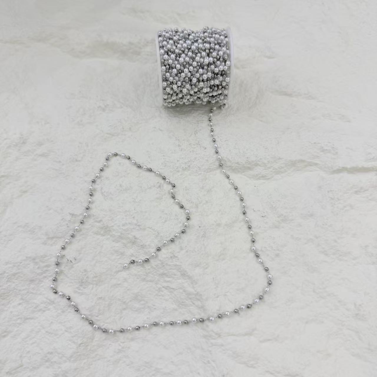 Cross border acero inoxidable plata imitación perla cadena hecho a mano DIY accesorios accesorios collar pulsera material semiacabado pic 3