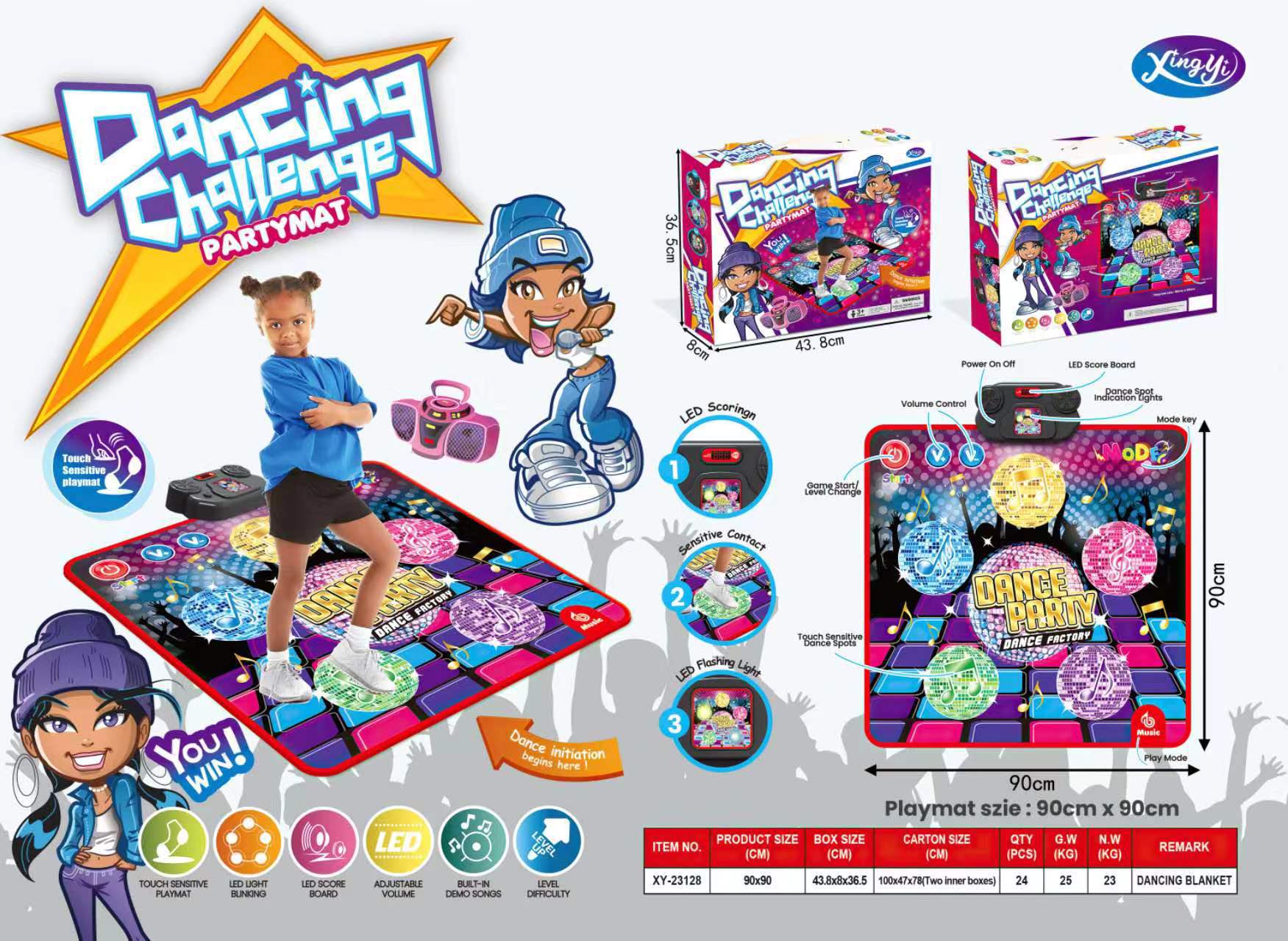 跨境蓝牙音乐钢琴毯 儿童跳舞毯 发光亲子互动体感游戏 生日礼物 爬行游戏垫 体验音乐的乐趣详情1