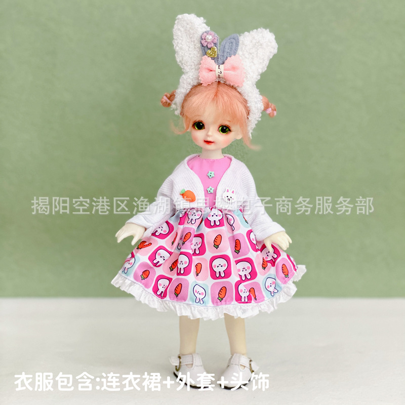 6分bjd娃娃换装衣服洛丽塔套装30厘米洋娃娃裙子连衣裙制服女仆装详情35