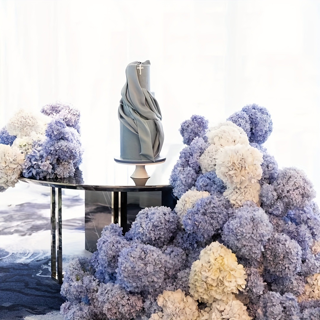 仿真绣球花头婚庆花墙路引罗马柱装饰插花道具材料绢布假绢花批发详情2