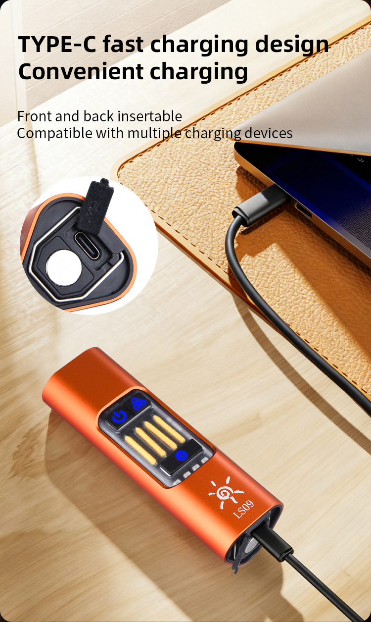 2026 New EDC Mini Multi-source Flashlight with Magnetic Laser Red Light Warning Tool Lamp TYPE-C Charge pic 19