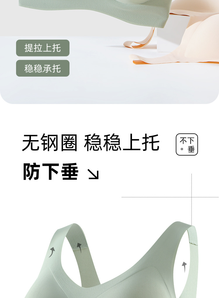 云朵无痕内衣女士无尺码bra一片式胸罩大胸显小无钢圈美背文胸薄详情3