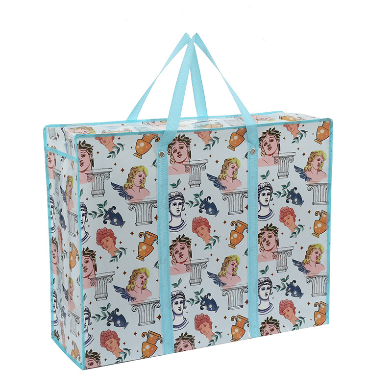 大容量加厚无纺布搬家袋防水防尘打包袋可爱可折叠行李收纳手提袋详情8