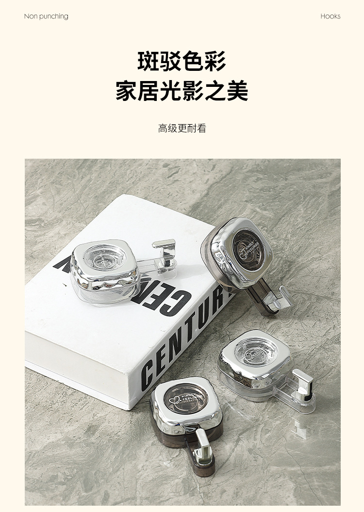 轻奢旋转式吸盘挂钩家用卫生间免打孔强力承重高颜值无痕真空粘钩详情8