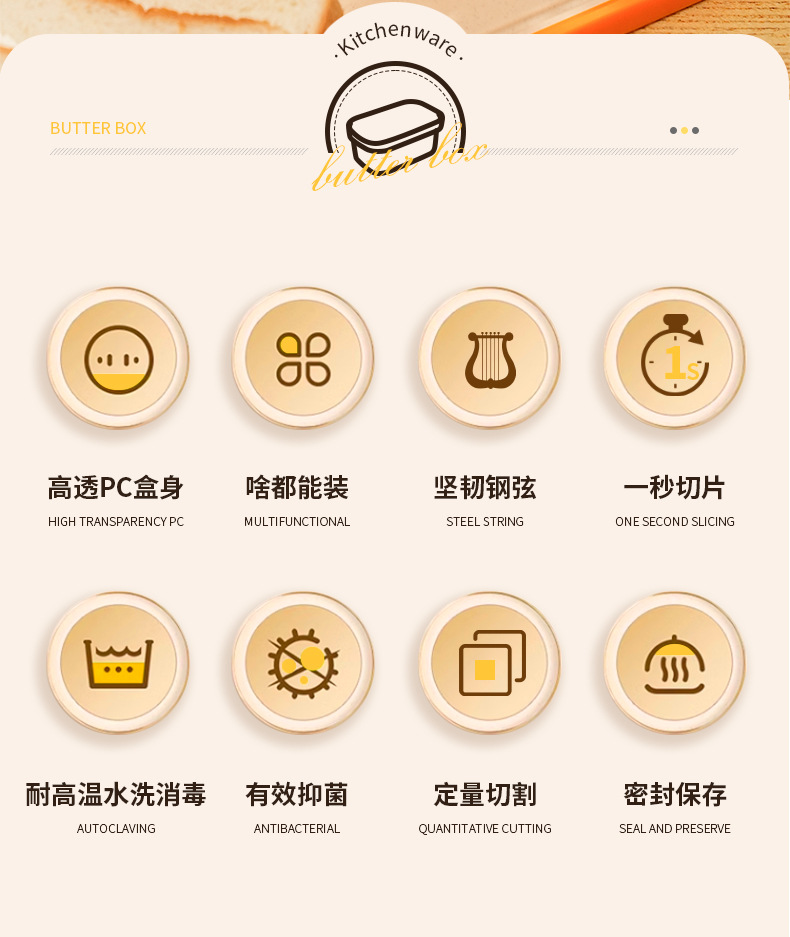 Amazon cross-border sealed butter cutting box, cheese storage box, cheese lid preservation box, storage box, butter box pic 2