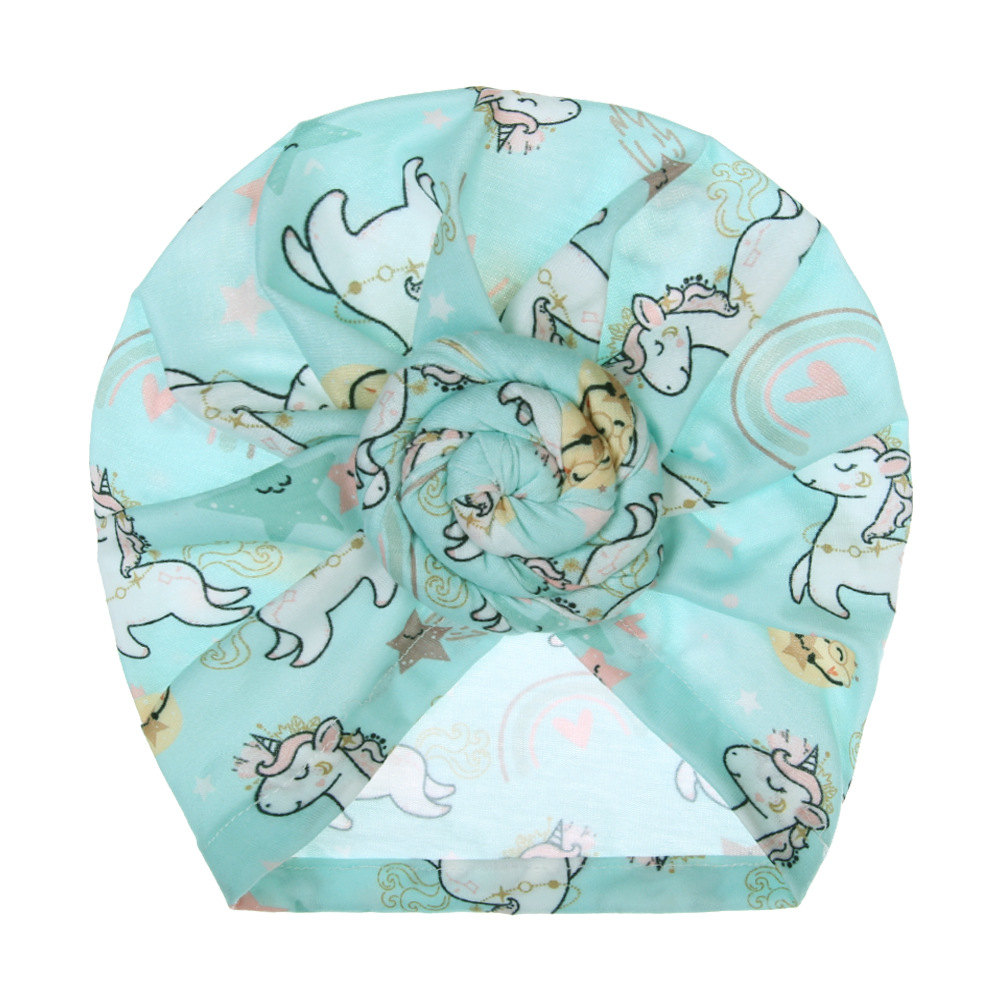 外贸新款独角兽印花印度帽宝宝胎帽欧美甜甜圈无骨帽厂家现货批发详情24