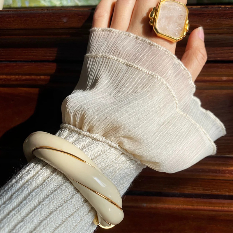 法国复古小众设计扭结设计马卡龙开口手镯个性中古独特轻奢高级感详情18