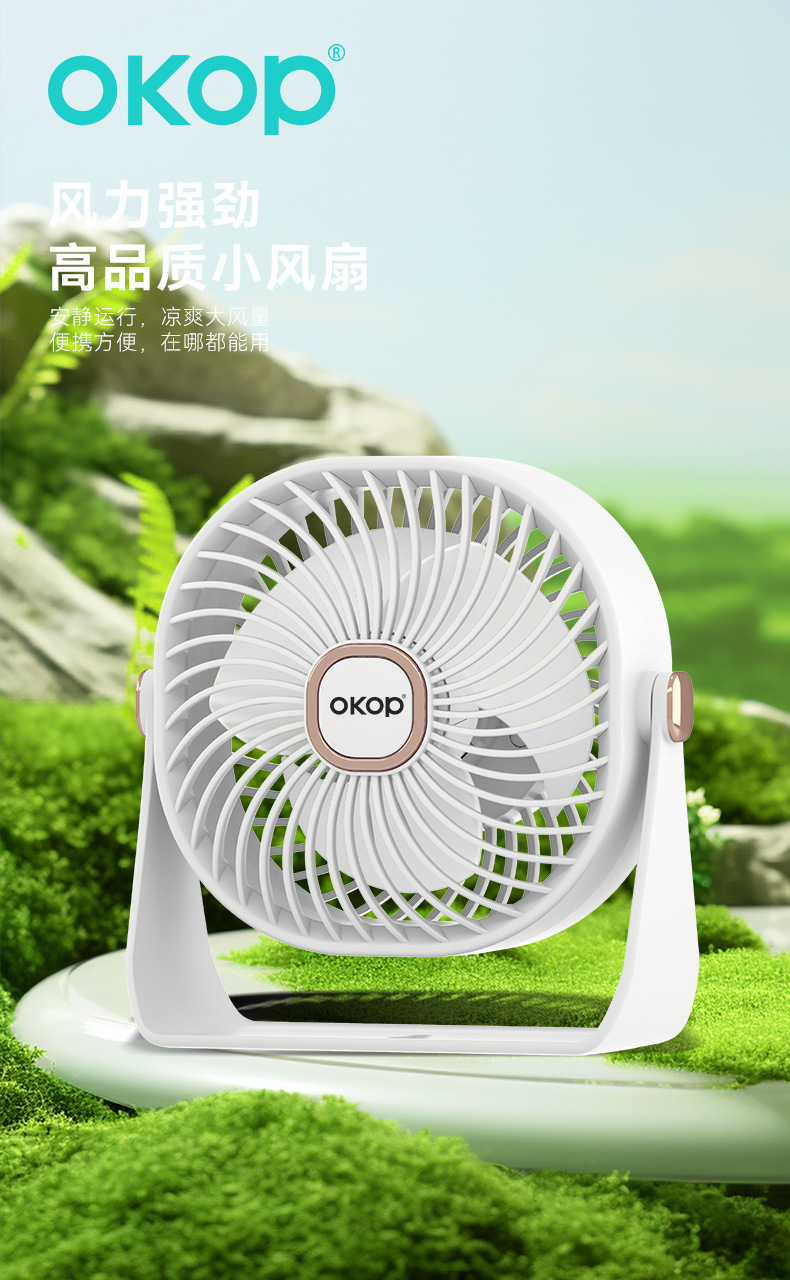 F05网红台扇便携式小型宿舍超静音电扇随身手持办公桌迷你跨境详情3