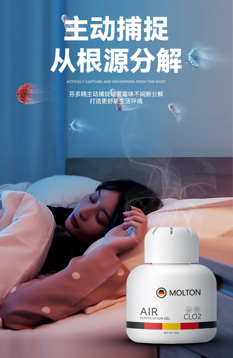 MOLTON150g Air Purifying Gel is available in stock for indoor rooms, refrigerators, deodorizers, and clothes pic 15
