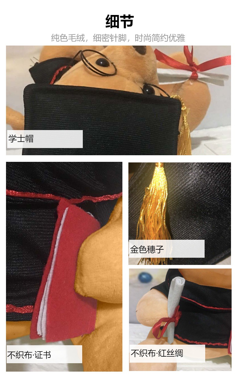 Graduation season, Doctor Bear joint plush dolls, clothing souvenirs, customized plush dolls, doll gifts, cute throw pillows pic 6