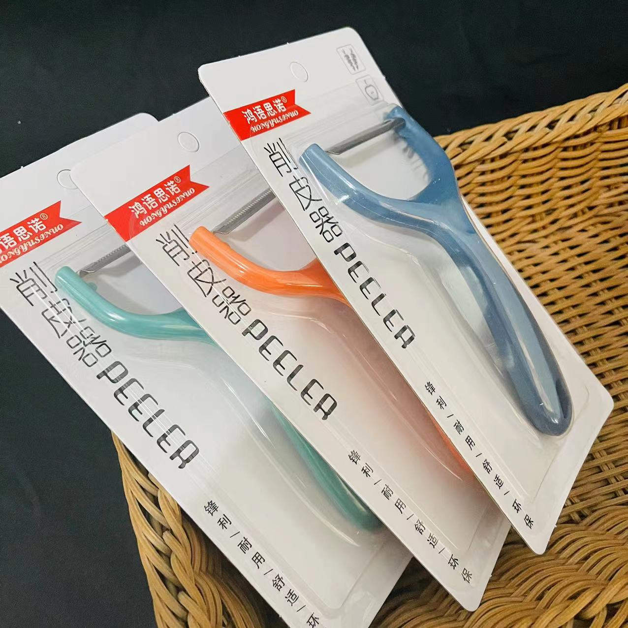 【 Zone 2-10 】0729 Peeler 50/ box 600/ box 0729 Suction Card Peeler, Peeling Knife Plastic Handle Serrated Peeler, Fruit and Melon Peeler wholesale pic 4
