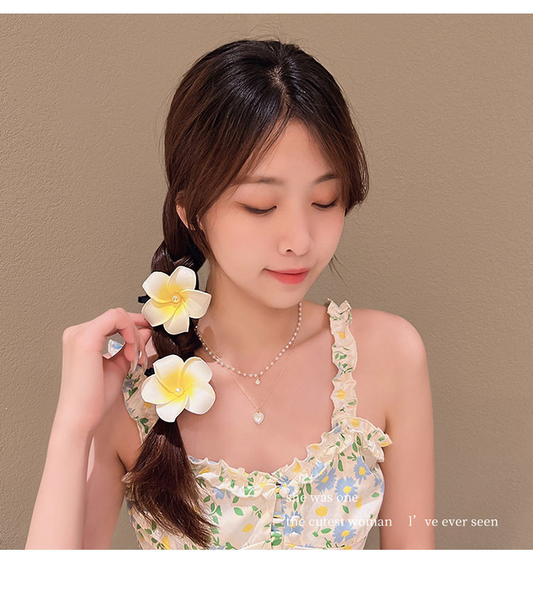 Super fairy-like frangipani headwear, summer seaside beach vacation photo clips, frangipani hairpins, Dai ethnic headwear pic 10