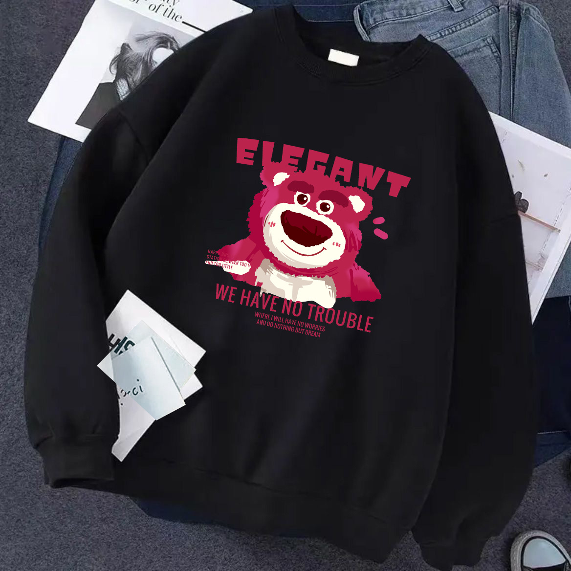 American autumn new round-neck hoodies for men and women, retro and trendy couple outfits, slimming and versatile casual jackets for women pic 12