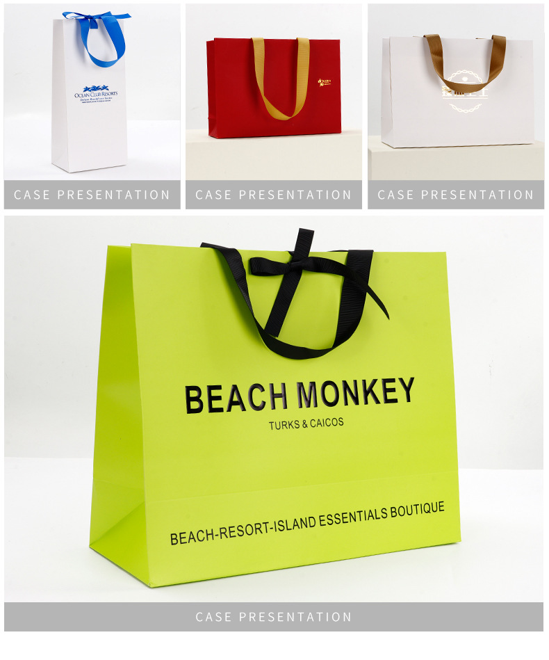 内嵌现货纸袋高档手提袋加厚白卡礼品购物袋服装包装袋外贸袋子详情8