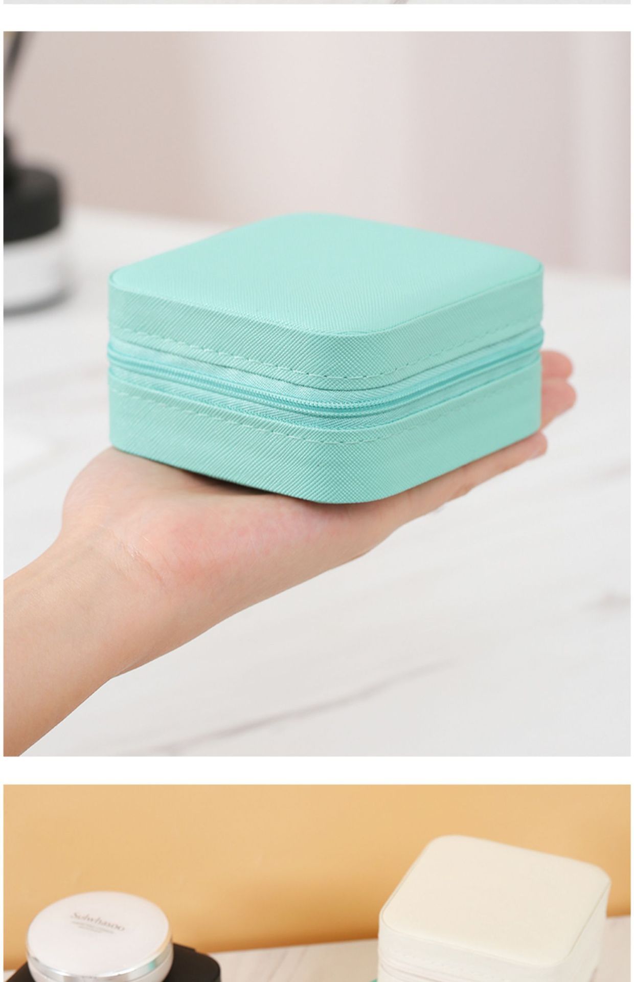 Jewelry box storage box, portable stud earrings, earrings, jewelry, necklace, ring, small, exquisite and mini new style box pic 14