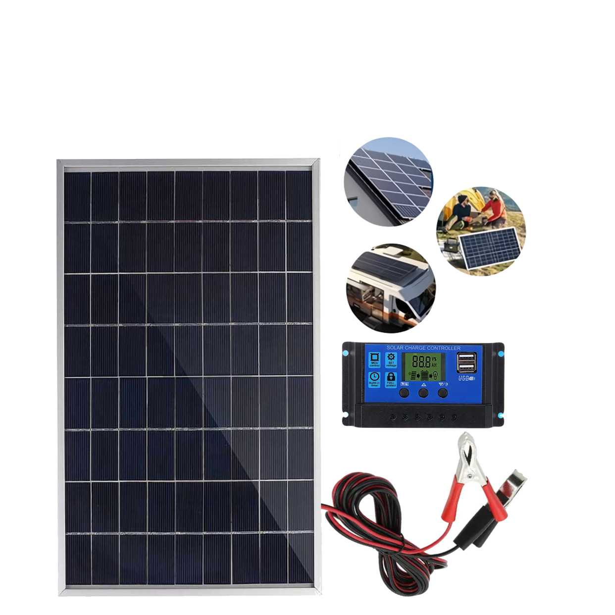 太阳能光伏板 10W16V太阳能充电器 户外便携汽车手机充电板批发 pic 3