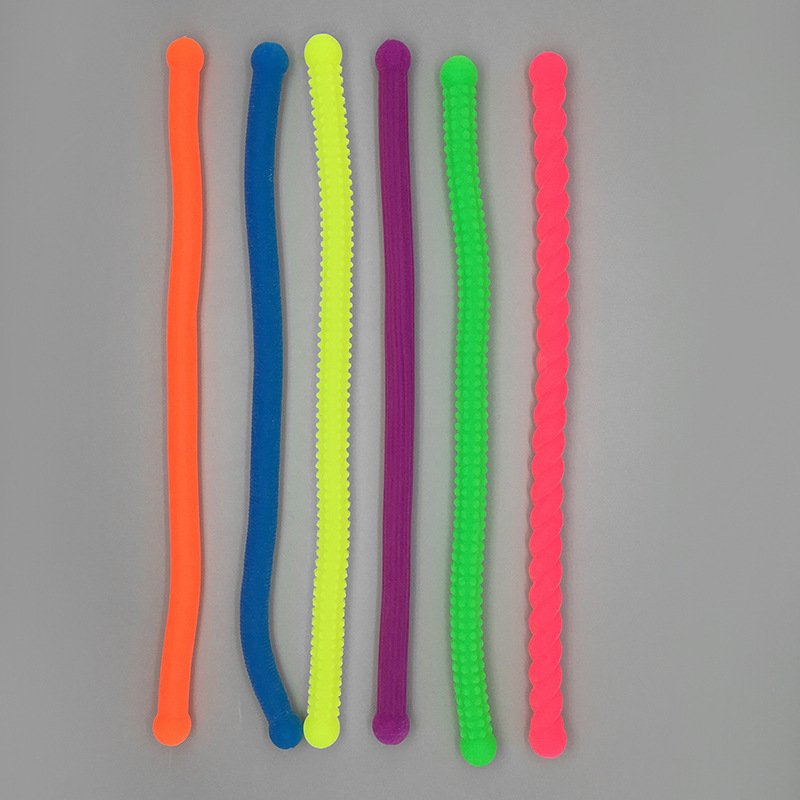 TPR threaded noodles, corrugated and mottled noodles, tension rope, pressure-reducing soft rubber, special-shaped tension band, elastic rope toy pic 3