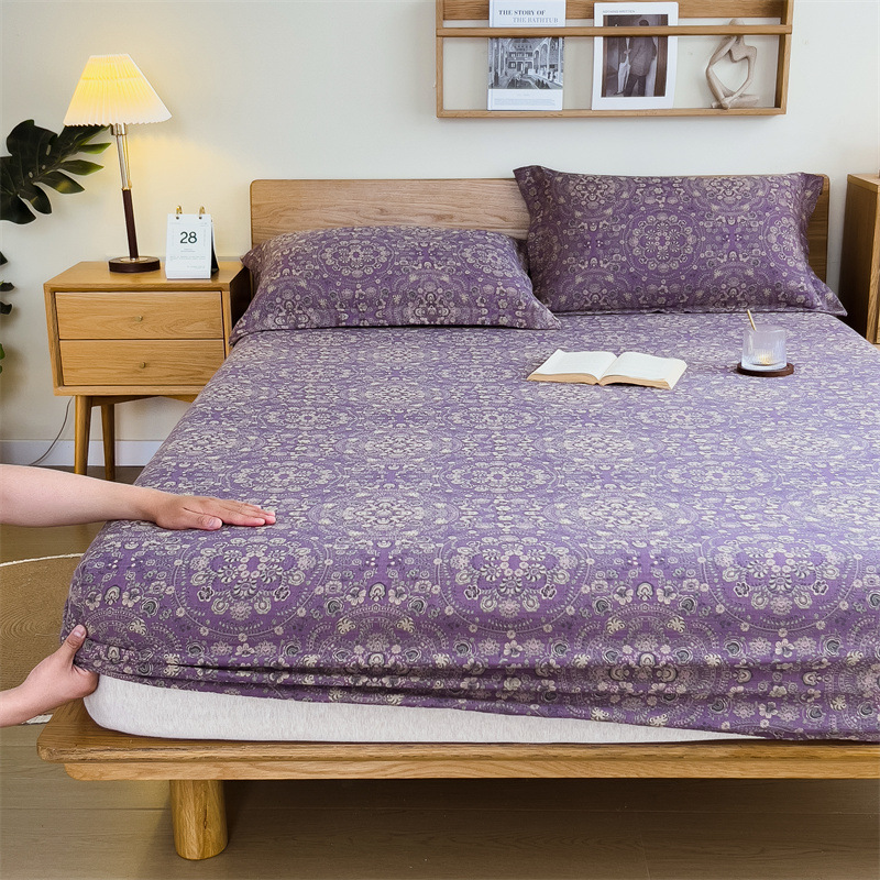 Pure cotton yarn-dyed jacquard double-layer gauze bed cover, single piece of all-cotton gauze mattress protective cover, bedspread, bed cover, single piece of bedding pic 93