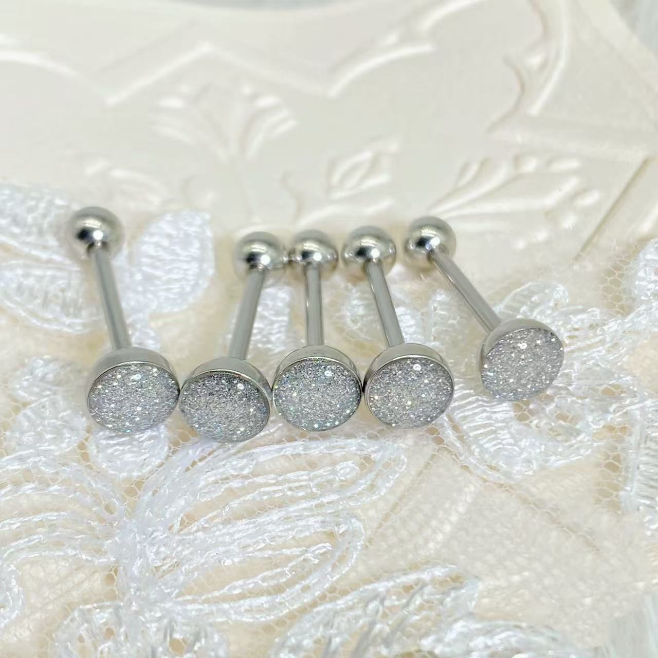 闪片滴油舌钉外螺纹星空不锈钢舌饰欧美跨境厂家直销人体穿刺饰品详情6