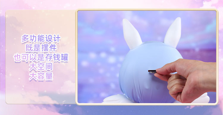 Cute rabbit angel, eight-color hair, AI toy, closed-eye prayer dress, white wings, pink background, star figure pic 9