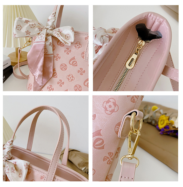 菜篮子2025春夏新款单肩手提包老花质感迷你托特包跨境热销女包详情30