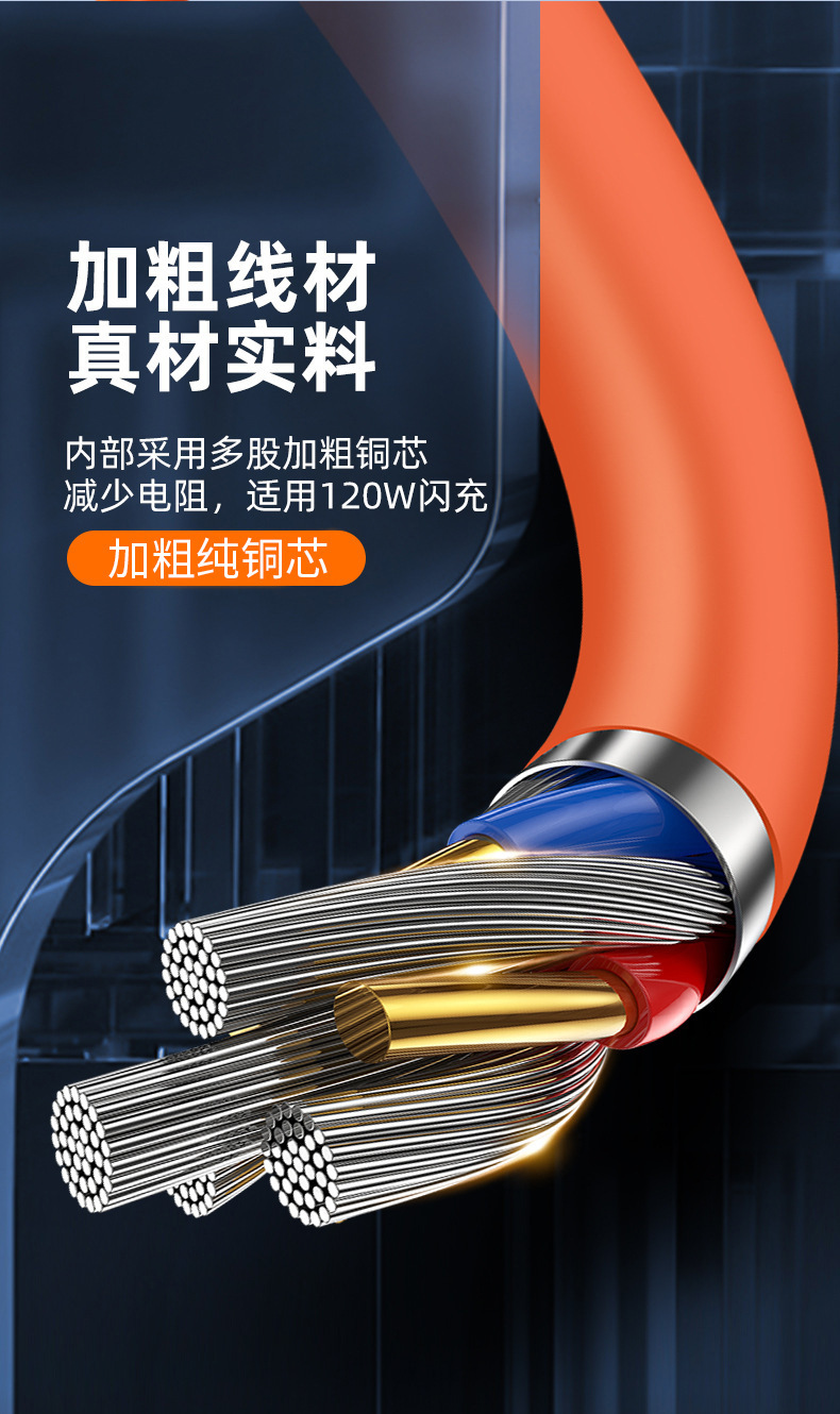 锌合金磁吸数据线540度旋转2米Type-C超级快充手游USB充电线TPE详情9