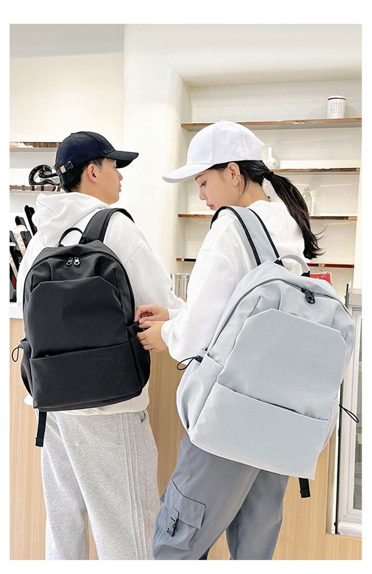 森系大容量休闲双肩包ins韩版纯色百搭初高中学生书包定制印logo详情24