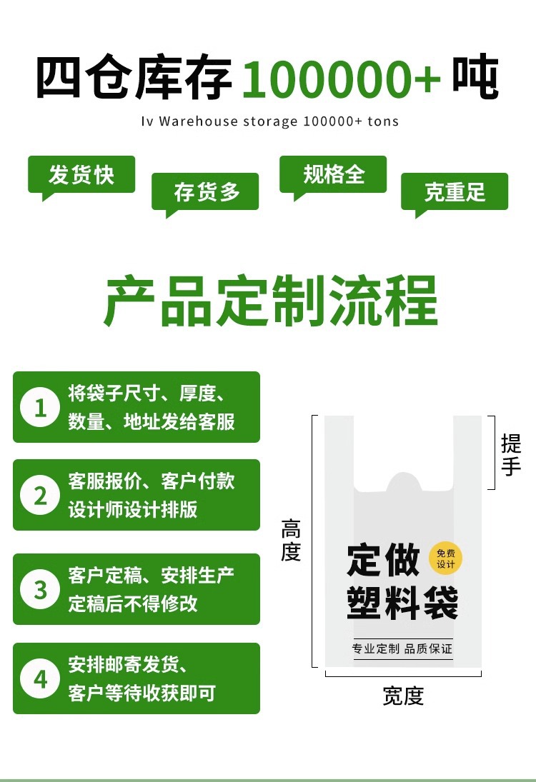 厂家批发食品级塑料袋背心式包装袋商用家用跨境热销全新料塑料食品袋详情9