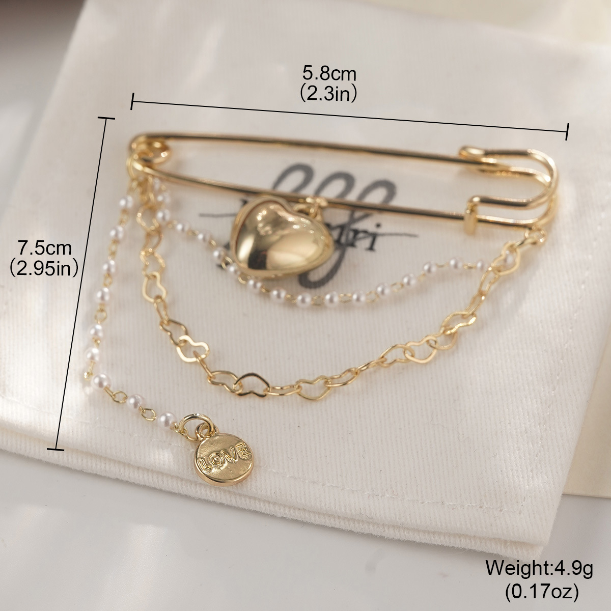 Pearl three-dimensional heart-shaped brooch on Instagram, trendy and unique, small chanel-style brooch, high-end pearl, retro, simple and fashionable pic 19