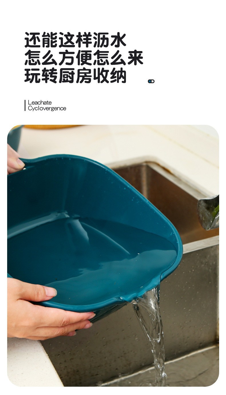 食品级塑料沥水篮厨房沥水篮密封罐滤网碗架北欧风详情12