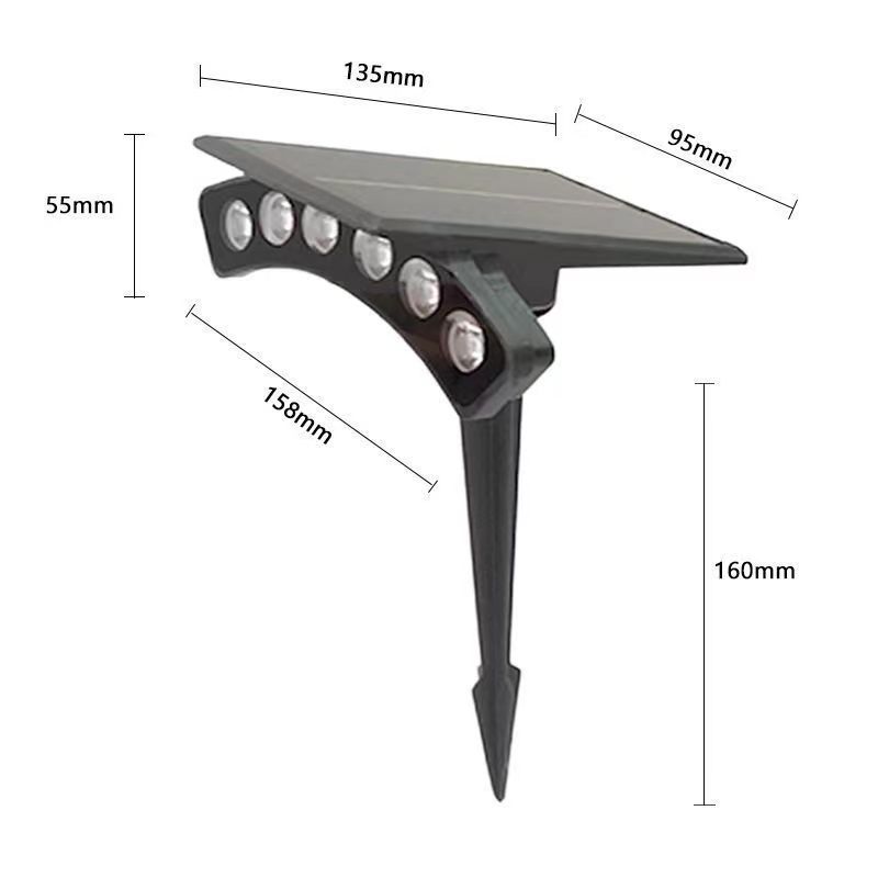 Solar tile lights, tree-hugging crescent-shaped pavilion roof projection, ancient architectural corrugated lights, led outdoor waterproof spotlights pic 6