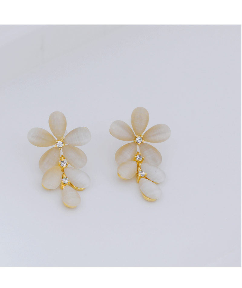 Agujas de plata 925 diseño de nicho sentido opal pendientes de flor moda temperamento influencers premium earwear tik yin burst pic 7