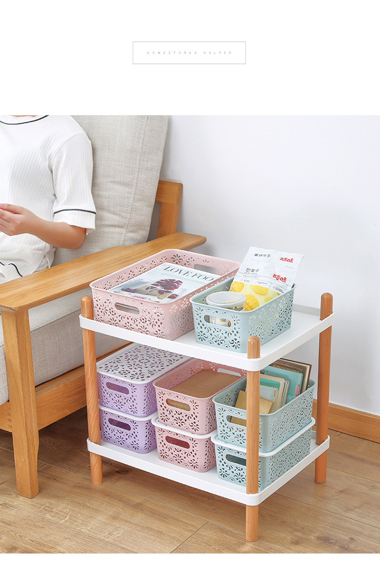 Desktop storage box, plastic cosmetics, hollowed-out drawer, office desk storage rack, desktop skin care product storage box pic 12