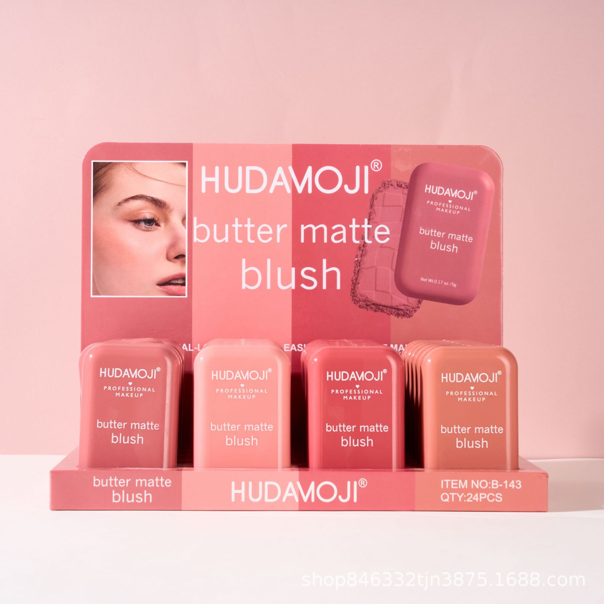 HUDAMOJI Butter matte Blush brightens Natural, light and long-lasting Swelling Blush Makeup wholesale pic 8