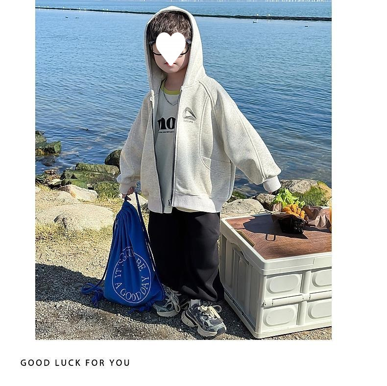 男童外套春装2024新款儿童春秋款连帽卫衣开衫休闲上衣男孩洋气潮详情9