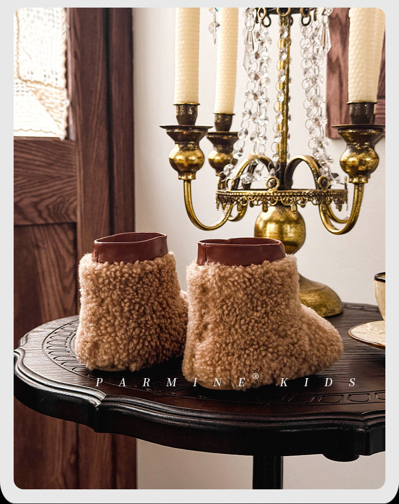 真羊毛宝宝保暖毛毛棉靴加绒加厚冬季新款男女小童雪地靴儿童短靴详情10