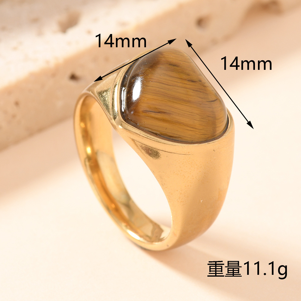 欧美新款不锈钢戒指铸造虎眼石几何戒指复古风情侣对戒批发厂家详情5