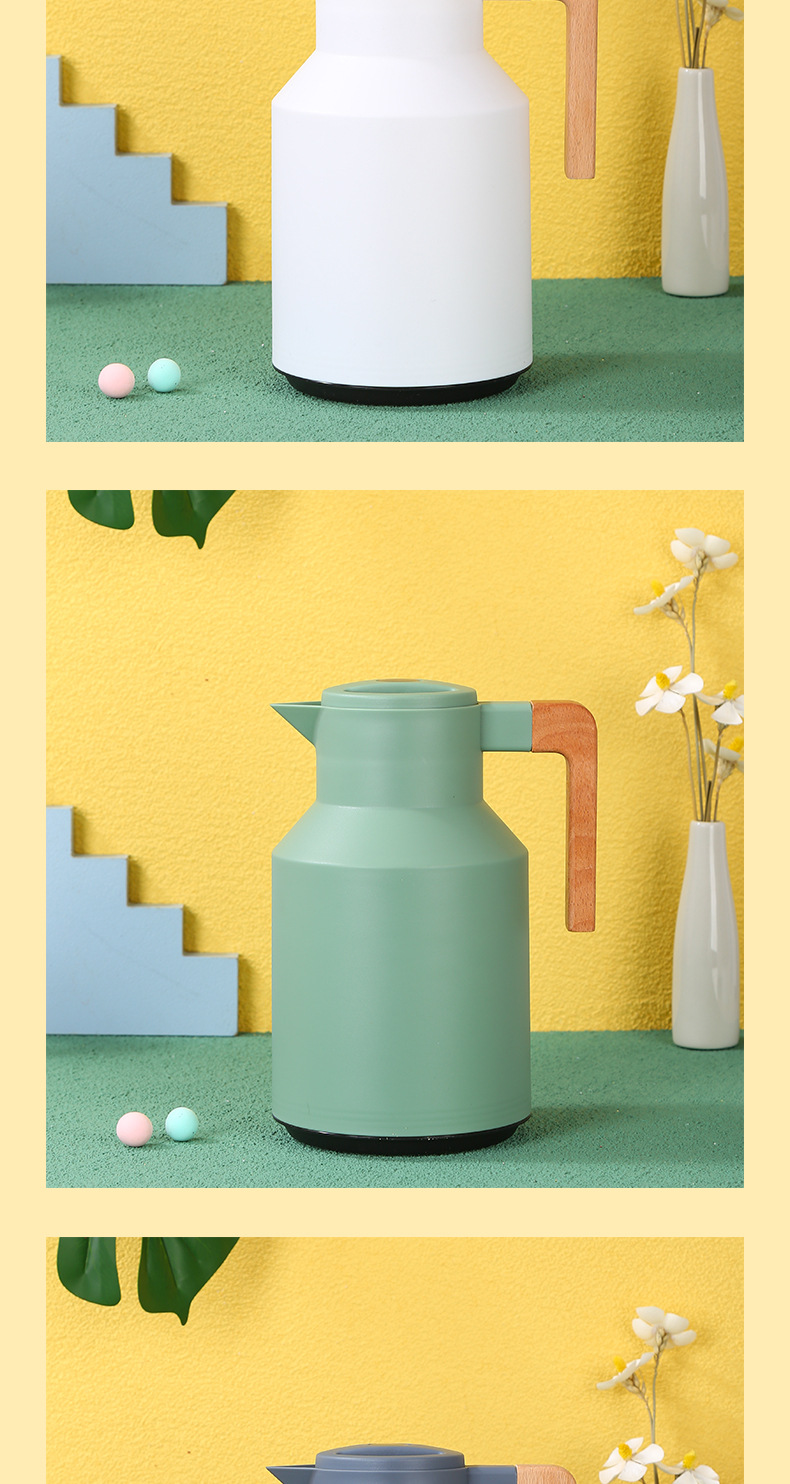 European-style wooden handle, large-capacity household coffee pot, glass inner liner, portable thermos, gift thermos, high-quality thermos water bottle, essential for a warm life pic 13