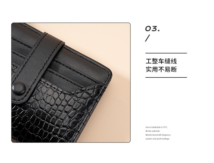 跨境女士马卡龙短款韩版钱包鳄鱼纹多卡位日常百搭清新女士钱包详情16