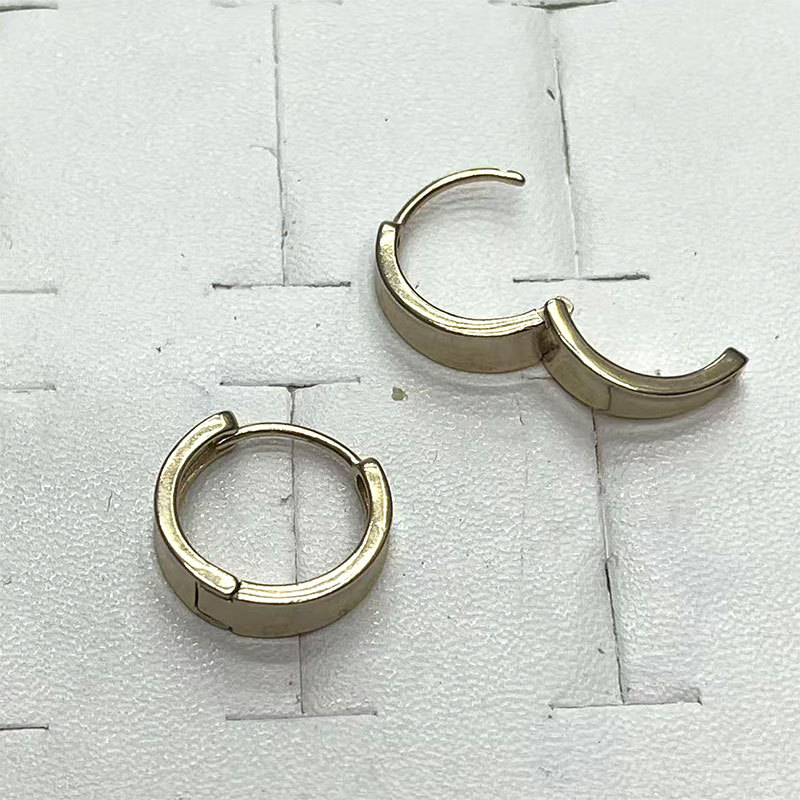 Cross-border bestsellers, Instagram-style earrings, versatile, simple and fashionable, golden earrings, round gold-plated earrings pic 3
