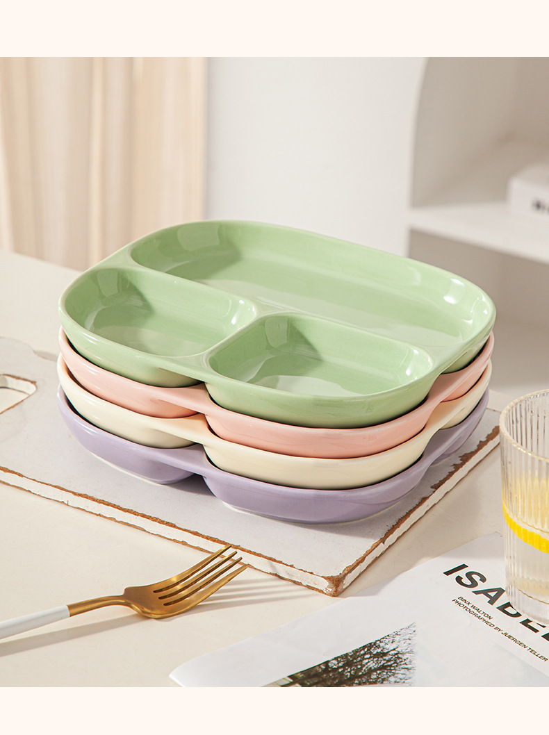 陶瓷211减脂餐盘分格减肥专用控食分格盘高颜值水果早餐盘一人食详情8