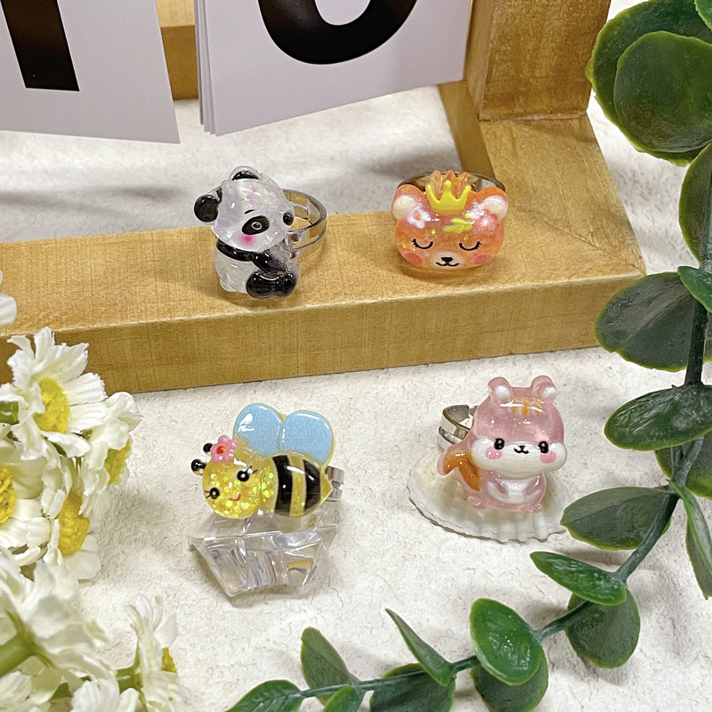 【可以】新款卡通儿童戒指合金可调节戒指女童手饰幼儿园戒指礼物详情14