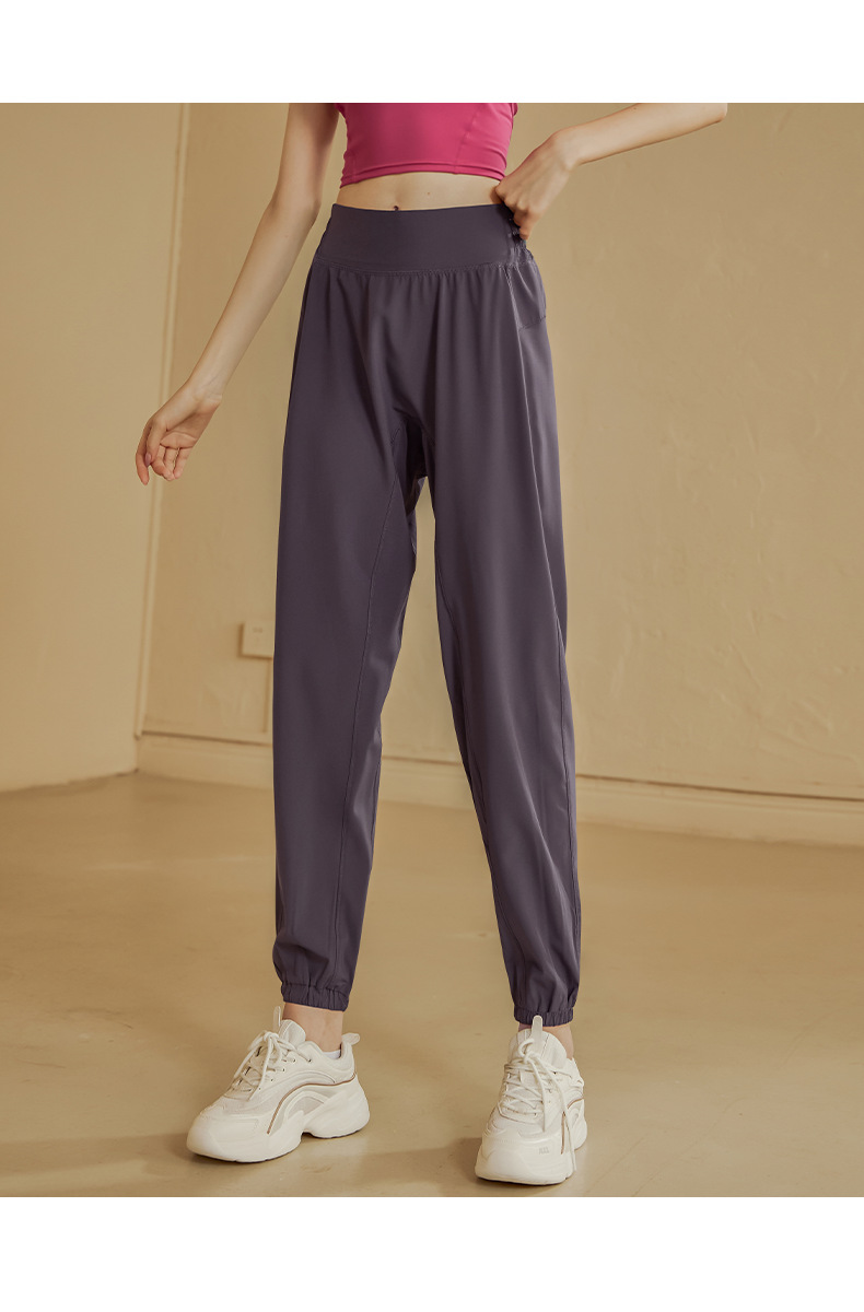 高腰松紧运动裤女宽松束脚瑜伽裤速干裤跑步裤休闲显瘦长裤健身裤详情17