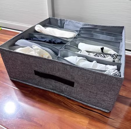 Double-row pants storage box, home clothes organizing box, wardrobe compartments for clothes storage, drawer layering magic tool pic 21