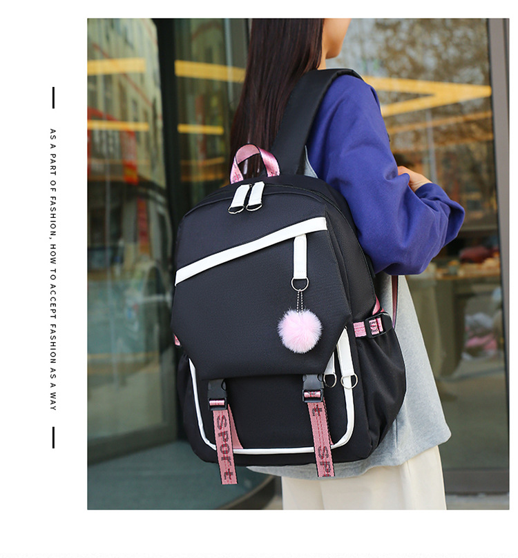Classic style casual and fashionable hand-held shoulder accessory Korean-style pendant pattern backpack pic 3